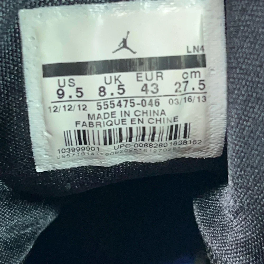 Jordan Shoes Mens Size 9.5 Black Blue Air Jordan Flight Club 91 Basketball Sport